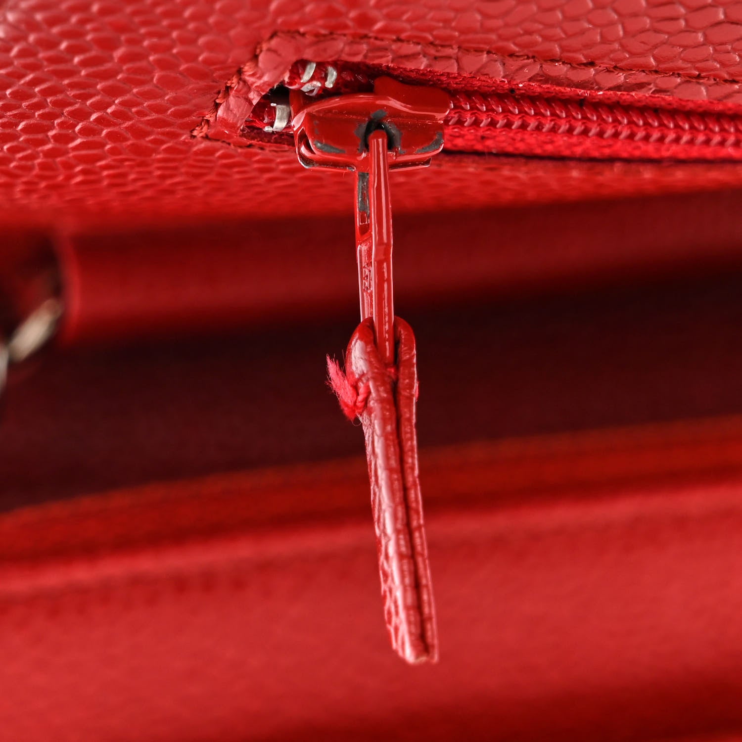 Chanel Caviar Quilted Wallet on Chain WOC Red 13 of 14