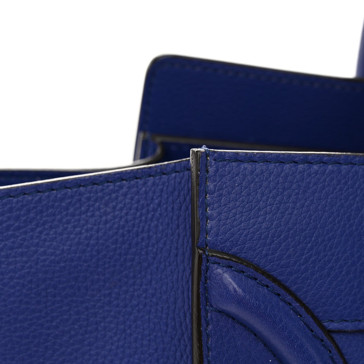 Celine Drummed Calfskin Mini Luggage Indigo 13 of 18