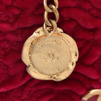 Chanel Velvet Quilted Camellia Velvet Flap Coin Purse With Chain Fuchsia 10 of 14