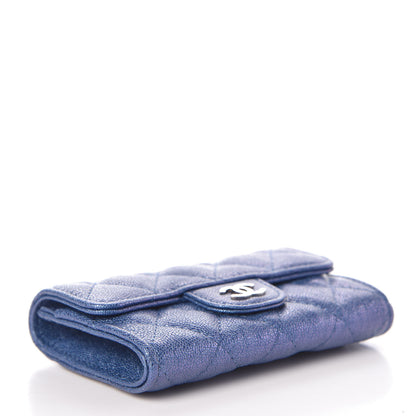 Chanel Iridescent Caviar Quilted Flap Card Holder Dark Blue 4 of 9