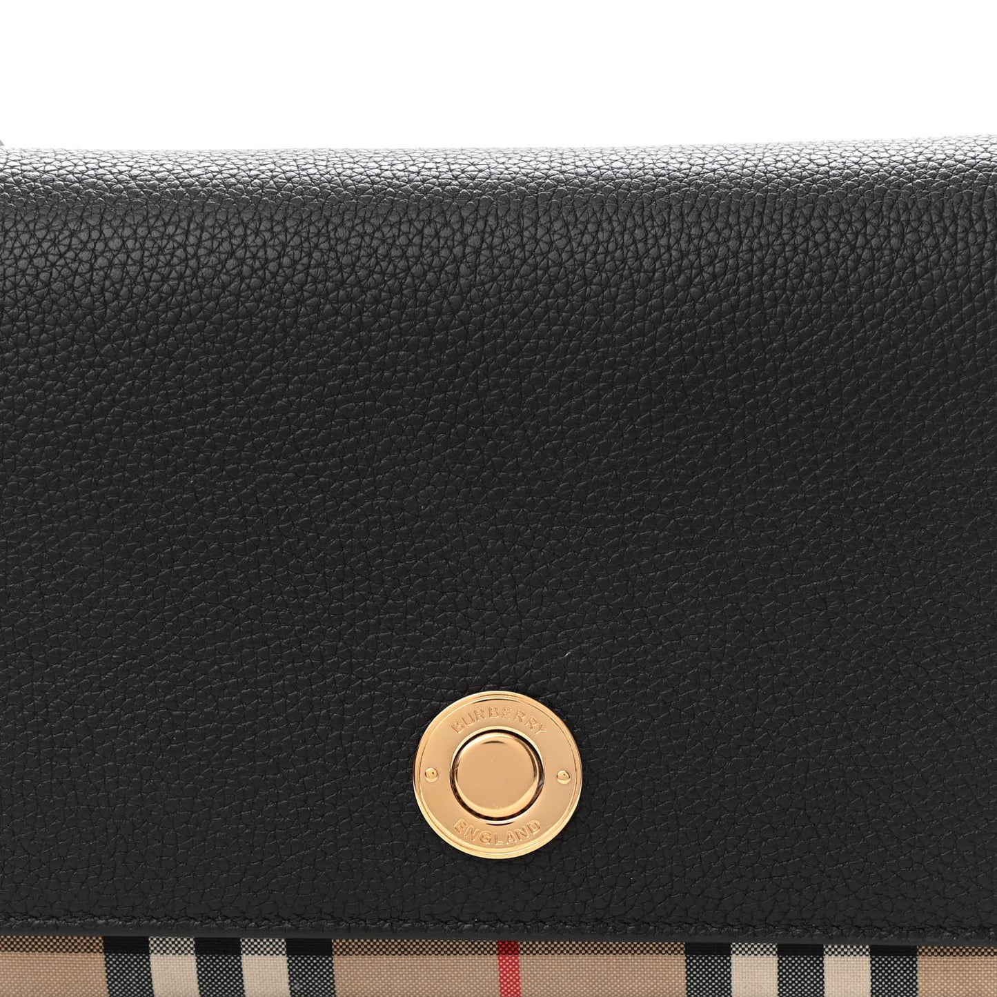 Grainy Calfskin Vintage Check Hampshire Crossbody Black