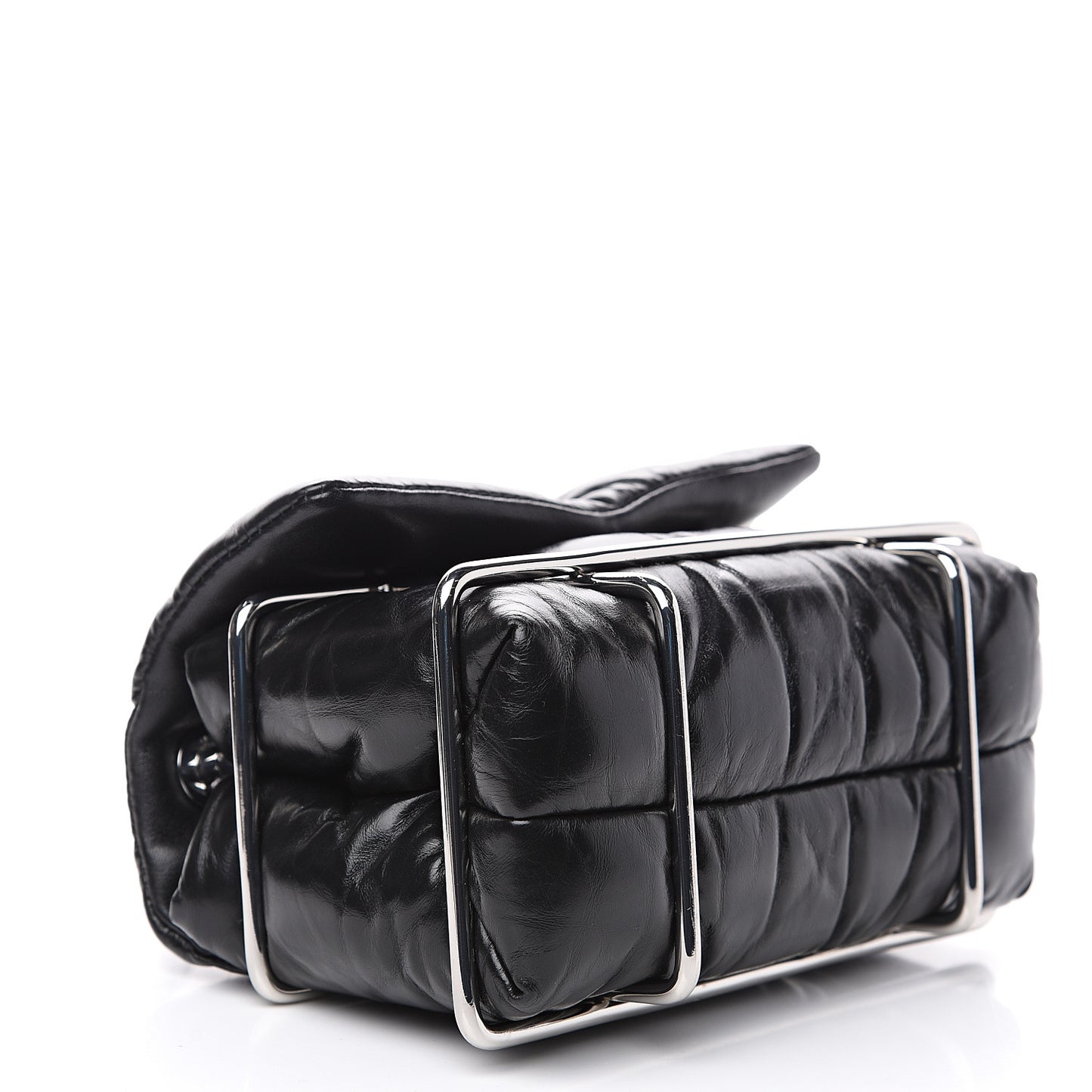 Calfskin Quilted Halo Crossbody Bag Black