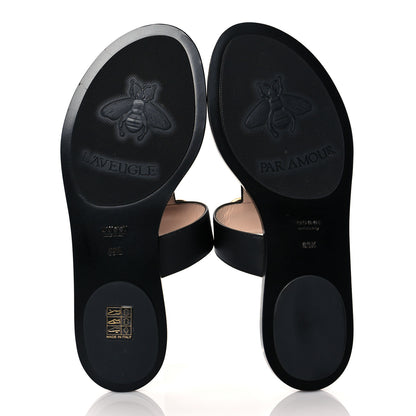 Gucci Calfskin GG Marmont Thong Sandals 39.5 Black 5 of 7