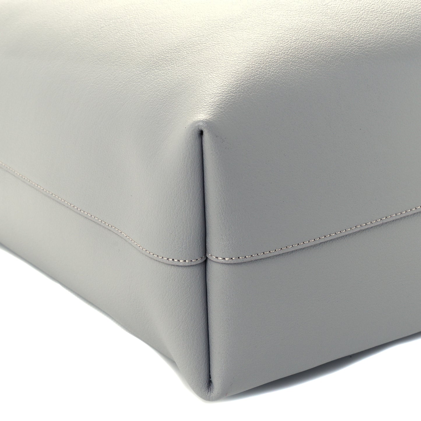 Calfskin Large Shopping Tote Light Gray