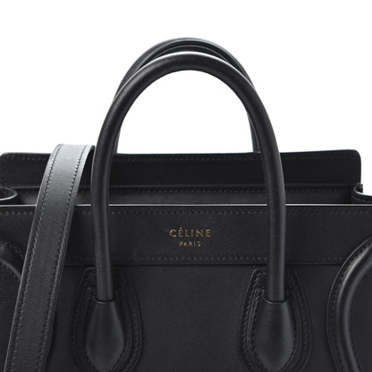 Celine Smooth Calfskin Nano Luggage Black 9 of 9
