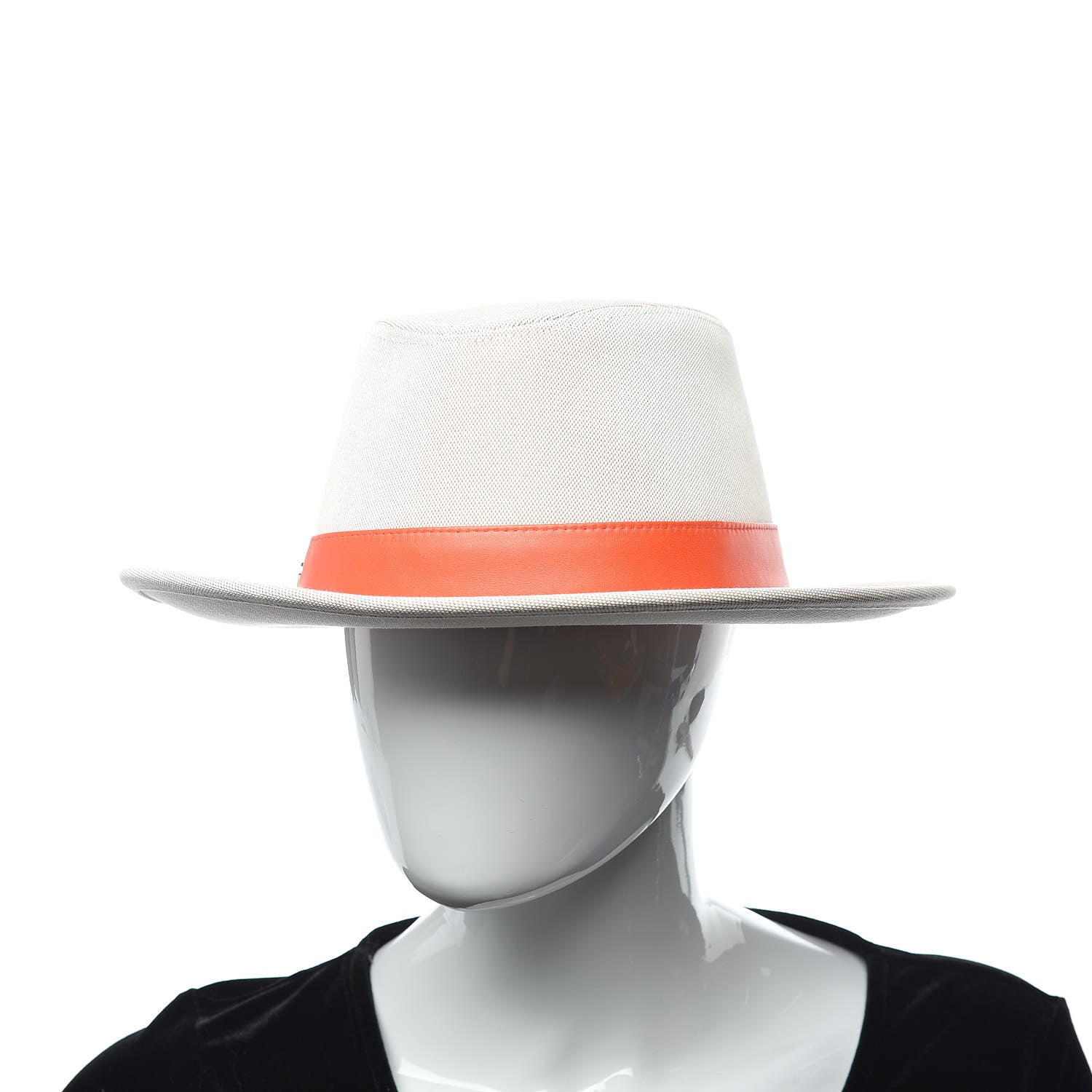 Hermes Toile Lambskin Ossie Hat 59 Noisette Rubis 2 of 9