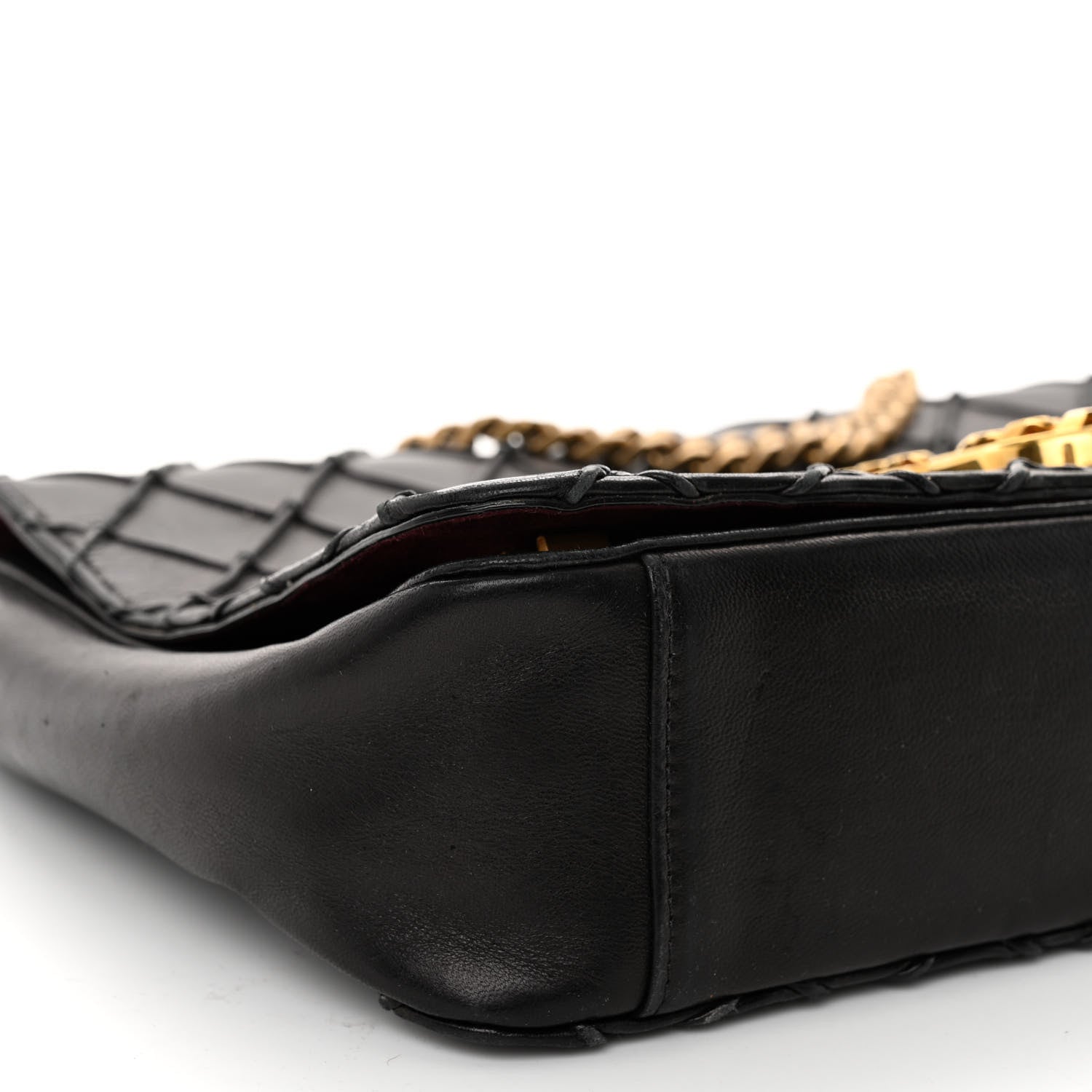 Marc Jacobs Lambskin Quilted Double Stitched The St Marc Trouble Shoulder Bag Black 8 of 10