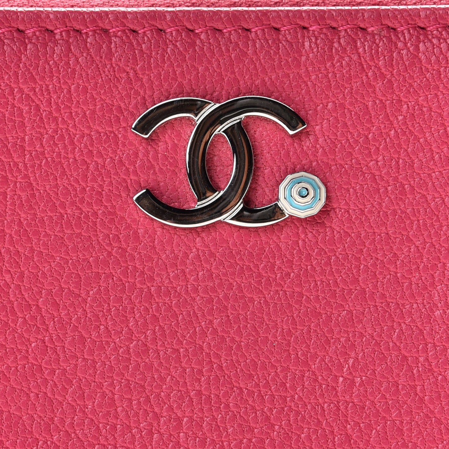 Goatskin Zip Coin Purse Fuchsia