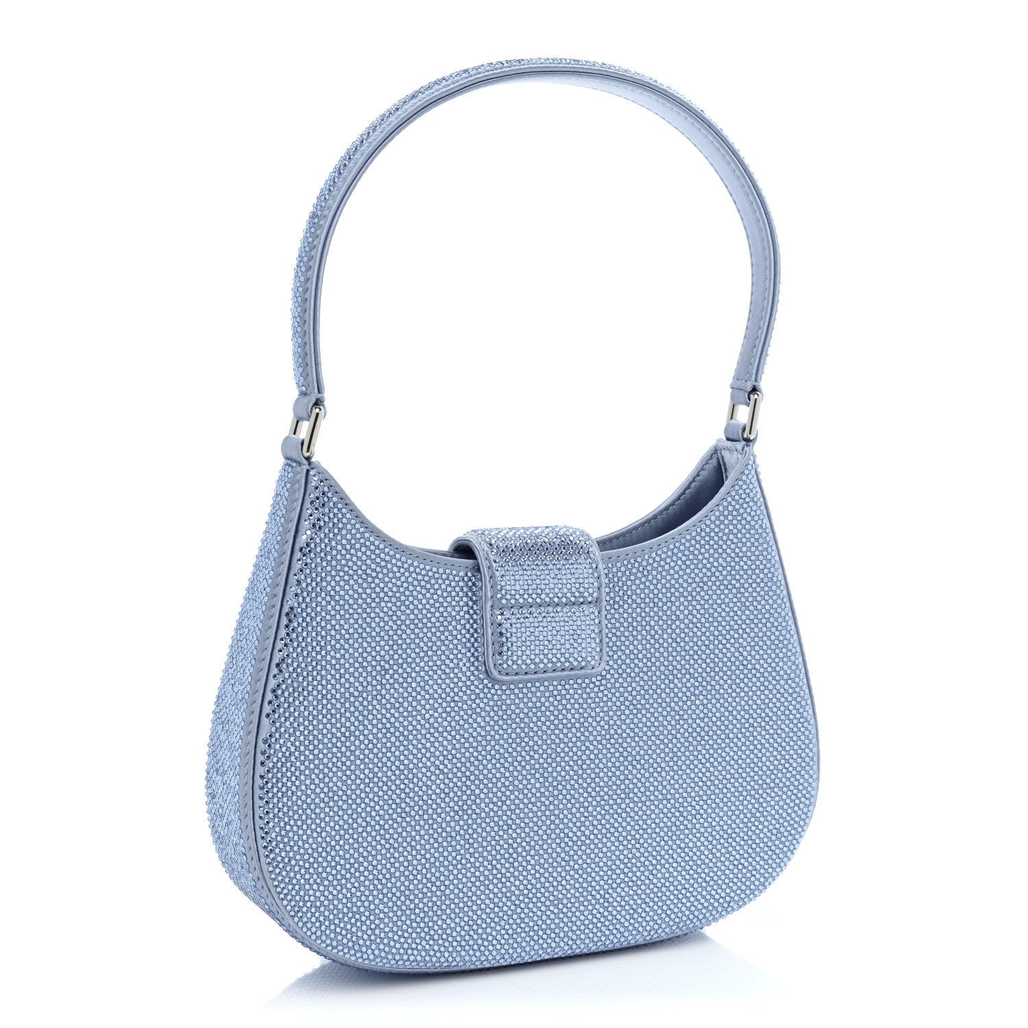 Alexander Wang Calfskin Satin Crystal Embellished Small Legacy Glitter Hobo Oxford 3 of 8