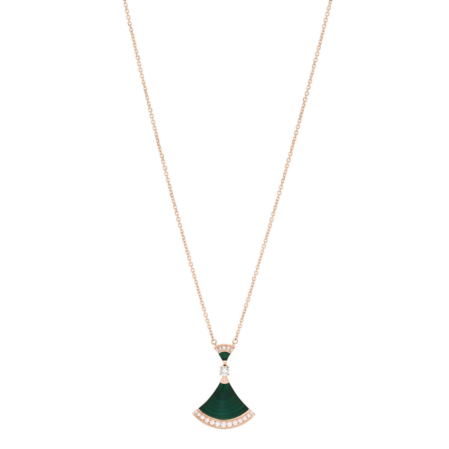 18K Rose Gold Diamond Malachite Divas' Dream Pendant Necklace