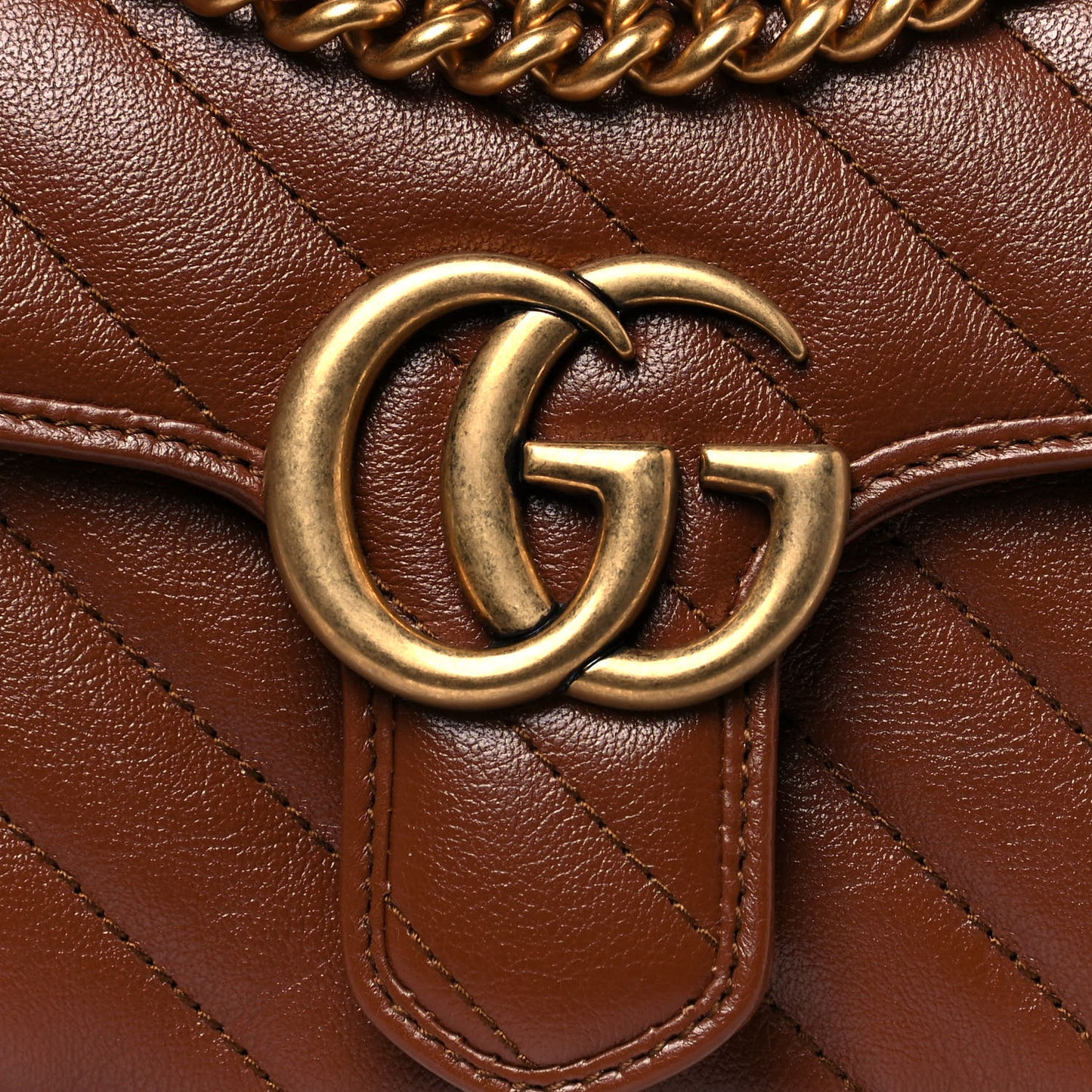 Azalea Calfskin Matelasse Diagonal Mini GG Marmont Shoulder Bag Cuir