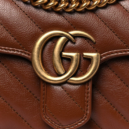 Gucci Azalea Calfskin Matelasse Diagonal Mini GG Marmont Shoulder Bag Cuir 7 of 12