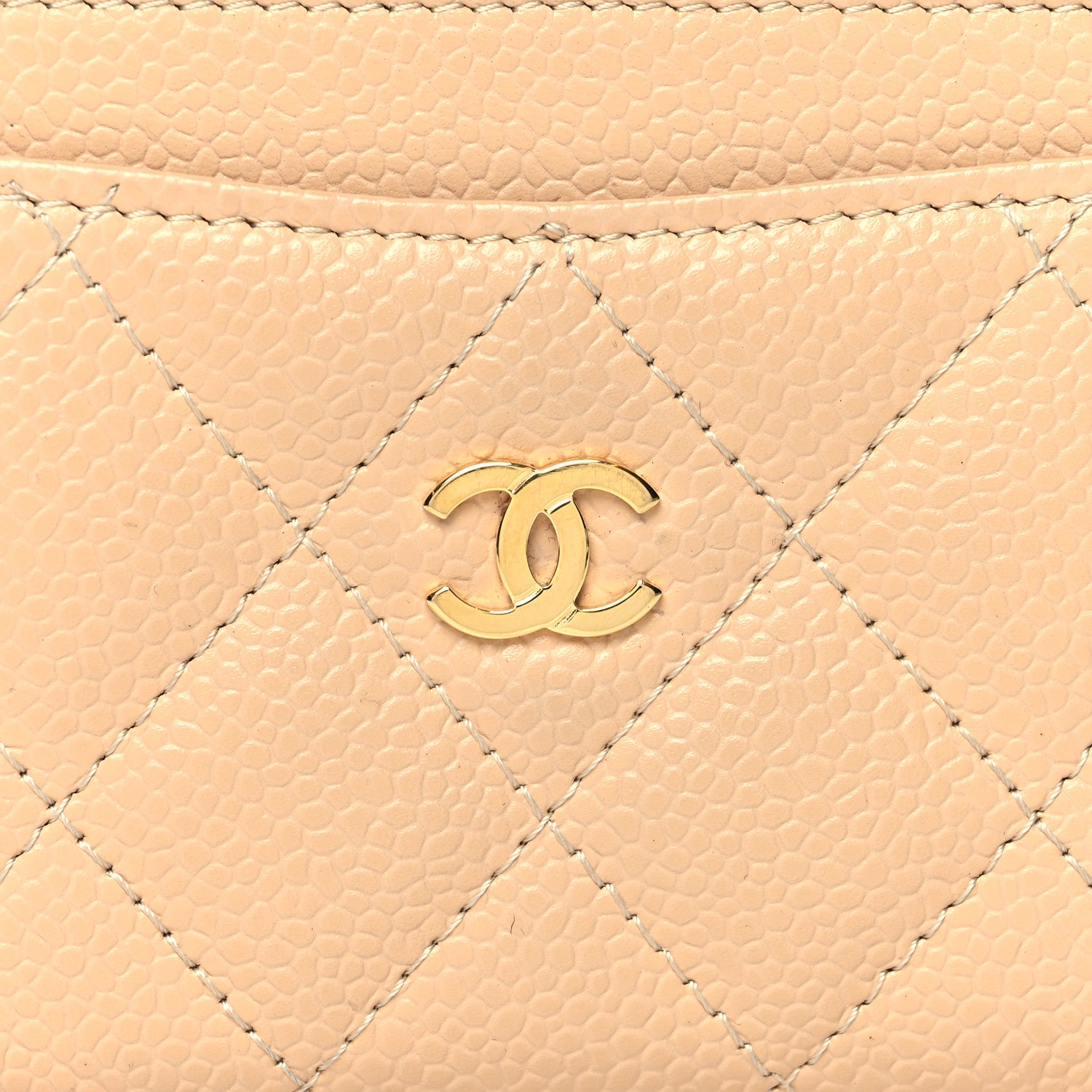 Chanel Caviar Quilted Card Holder Beige 9 of 9