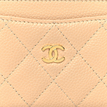 Chanel Caviar Quilted Card Holder Beige 9 of 9