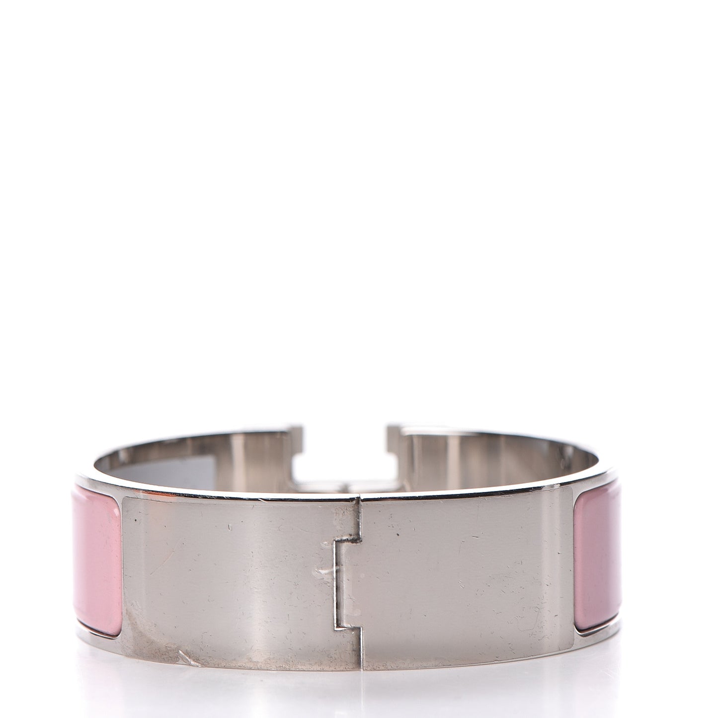 Enamel Wide Clic Clac H Bracelet GM Rose Nacarat