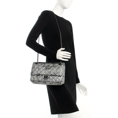 Chanel Metallic Caviar Quilted 2.55 Reissue 226 Flap Silver Black 2 of 12