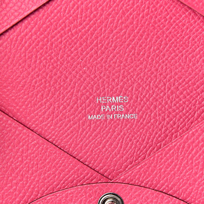 Hermes Epsom Calvi Card Case Rose Tyrien 6 of 7