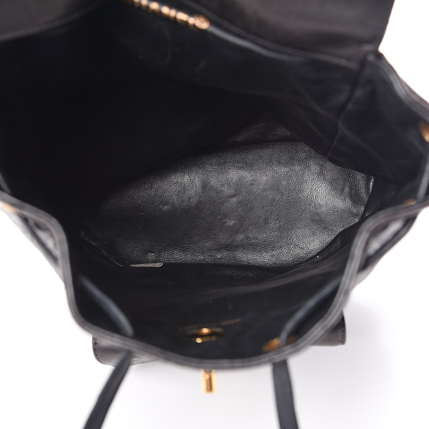 Chanel Lambskin Quilted Drawstring Backpack Black 5 of 11