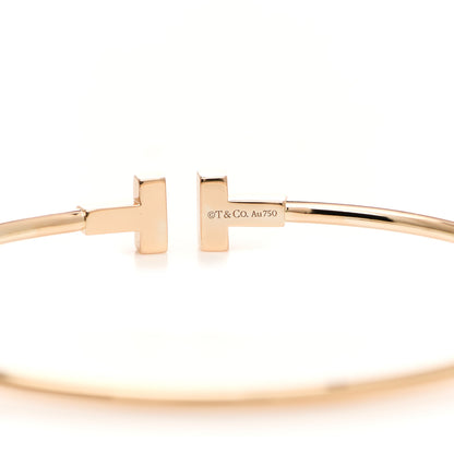 Tiffany 18K Rose Gold Narrow T Wire Bracelet 3 of 4