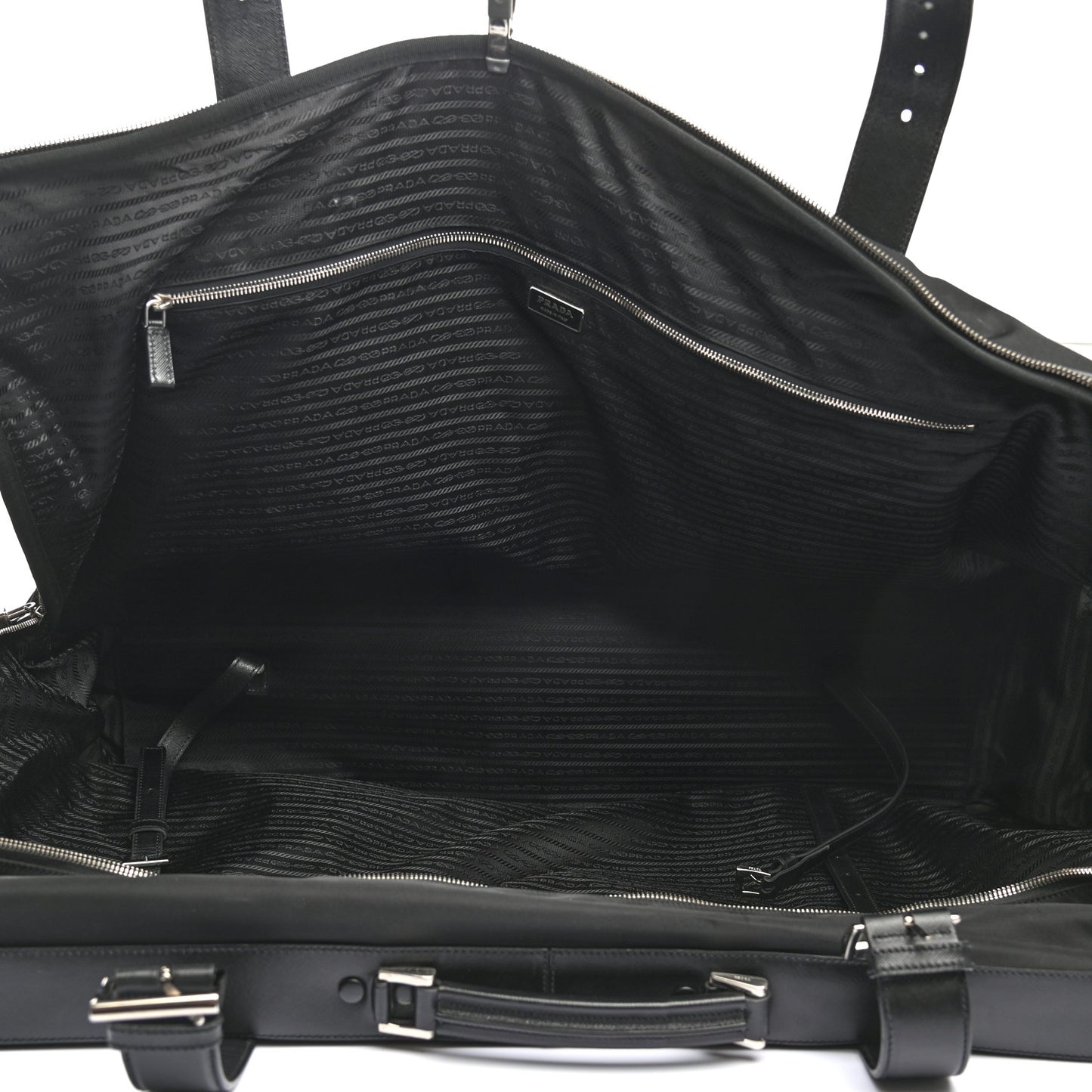 Tessuto Nylon Saffiano Suitcase Black