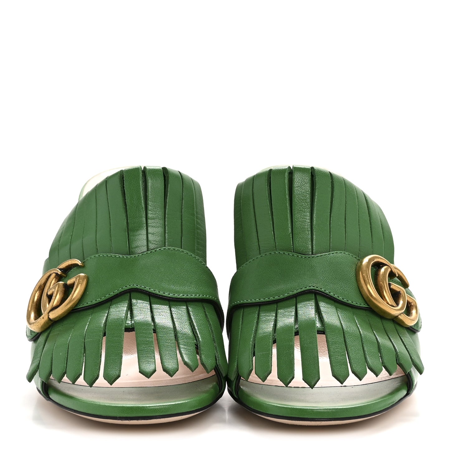 Malaga Kid GG Marmont Fringe 75mm Slide Sandals 38.5 New Shamarock