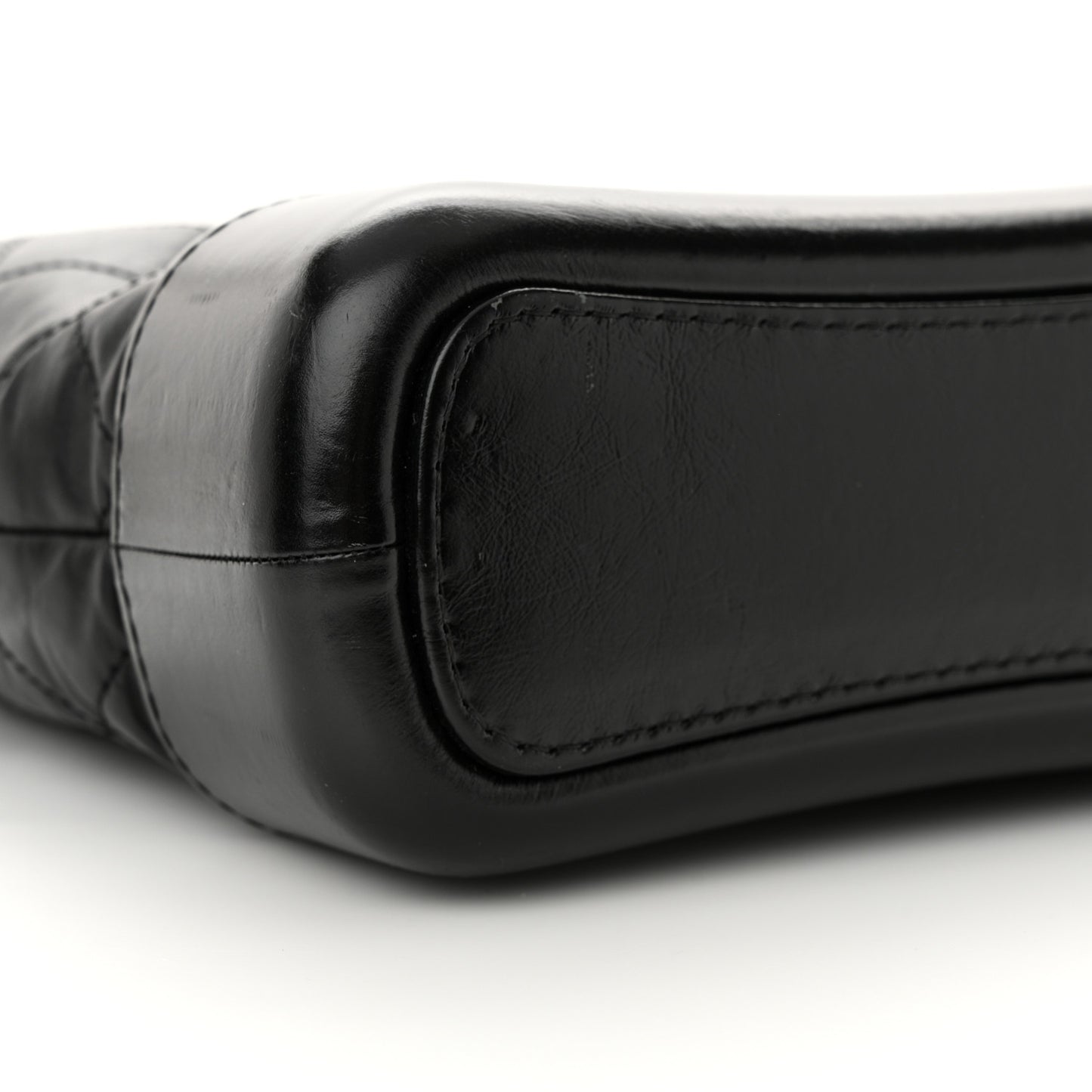 Aged Calfskin Quilted Small Gabrielle Hobo Black