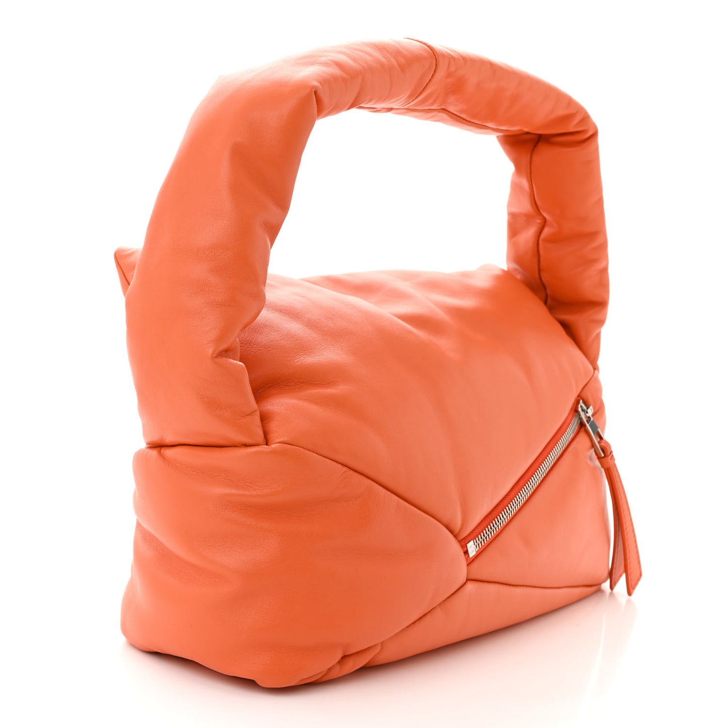 Shiny Nappa Puffer Puzzle Hobo Orange