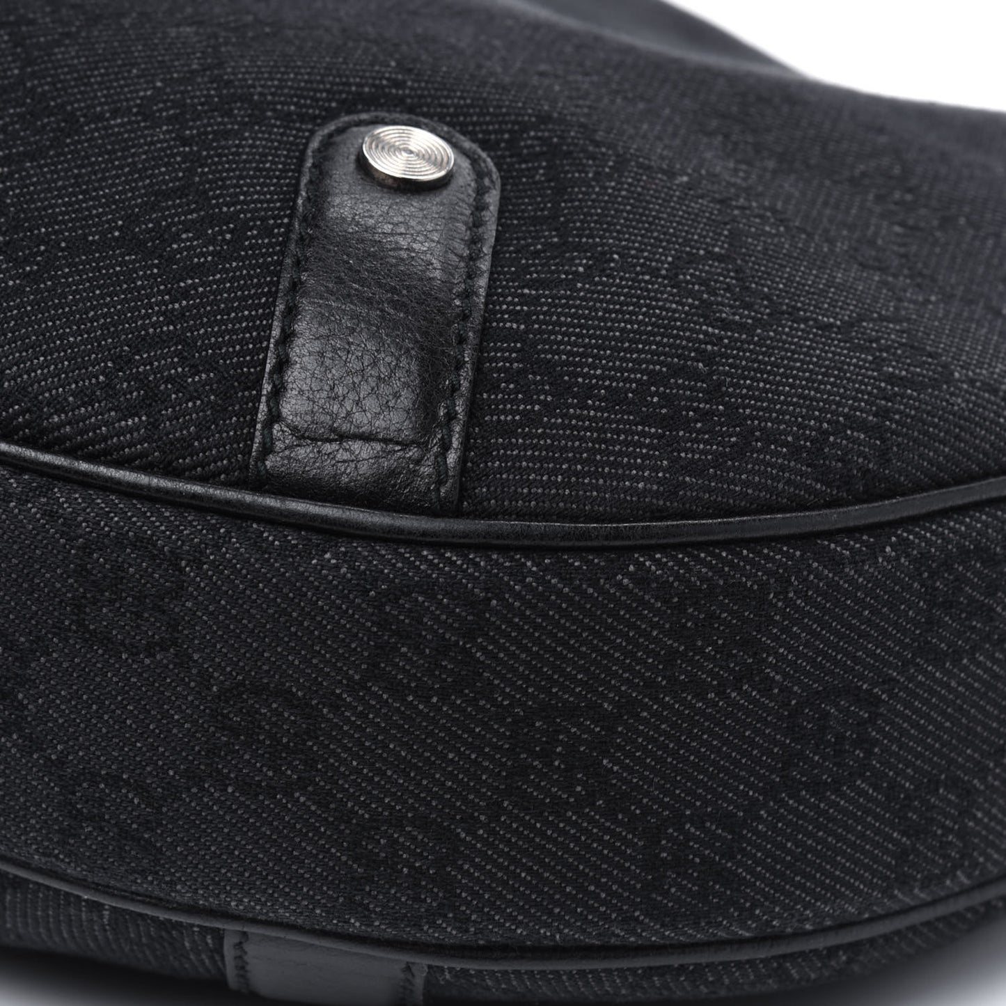 Denim Monogram Britt Tassel Shoulder Bag Black