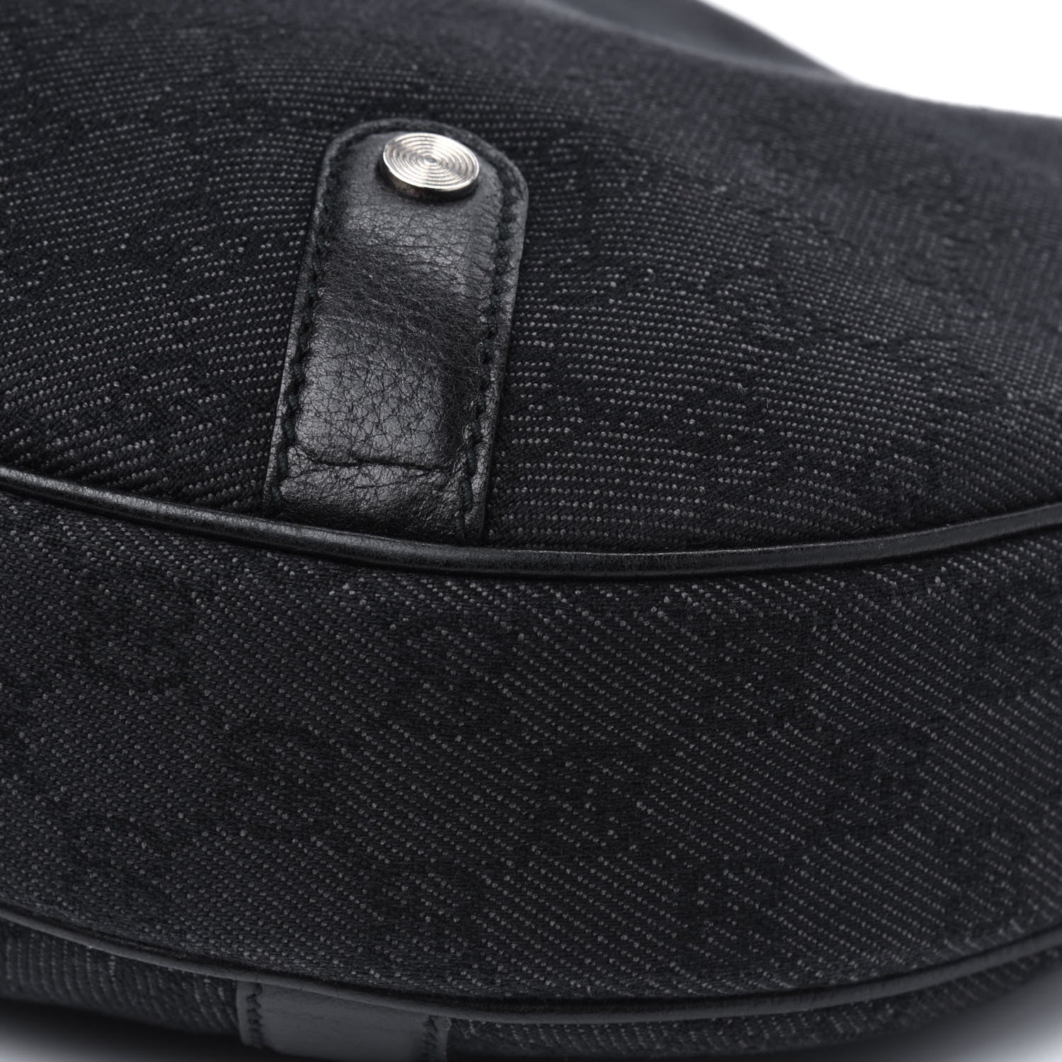 Gucci Denim Monogram Britt Tassel Shoulder Bag Black 15 of 17