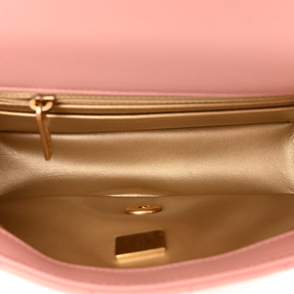 Chanel Lambskin Quilted Mini Rectangular Pearl Crush Flap Dark Pink 5 of 10