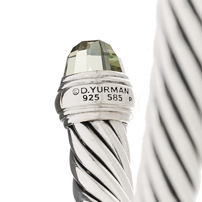 David Yurman Sterling Silver 14K Yellow Gold Prasiolite 7mm Cable Classics Bracelet 3 of 3