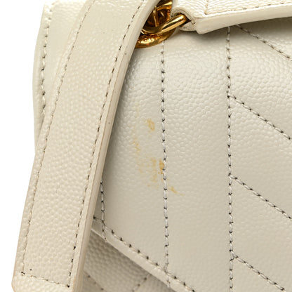 Saint Laurent Grain De Poudre Textured Mixed Matelasse Medium Triquilt Monogram Satchel Crema Soft 11 of 11