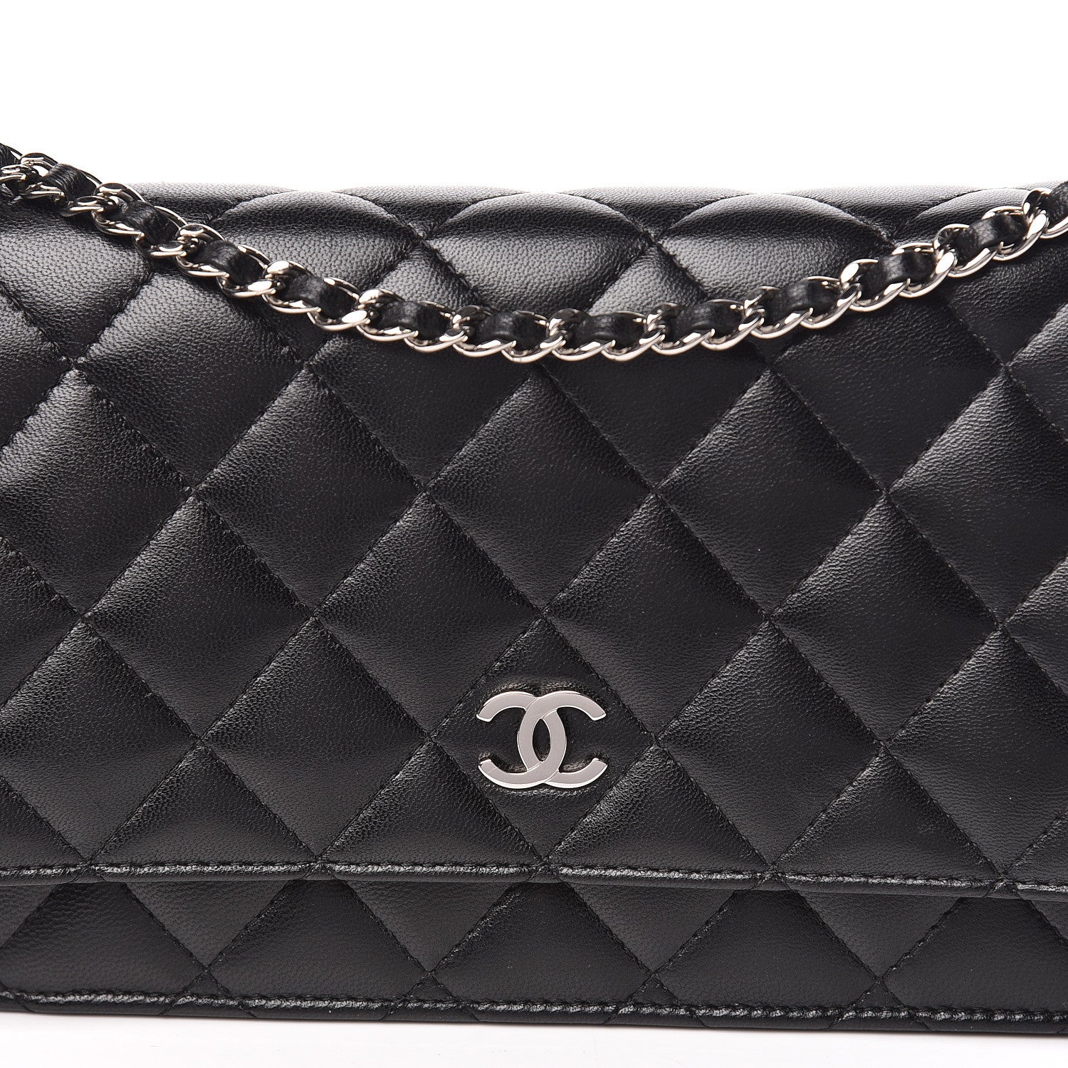 Chanel Lambskin Quilted Wallet On Chain WOC Black 11 of 14