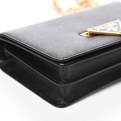 Prada Saffiano Chain Wallet Black 7 of 8