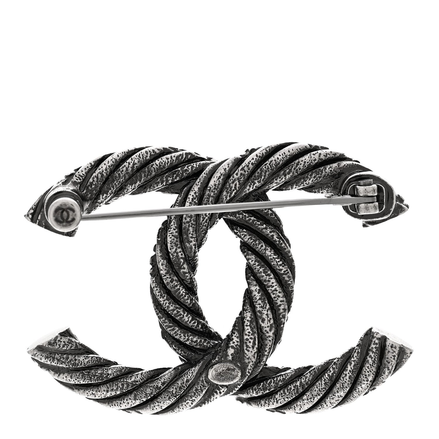 Chanel Ruthenium Twisted CC Brooch 3 of 4