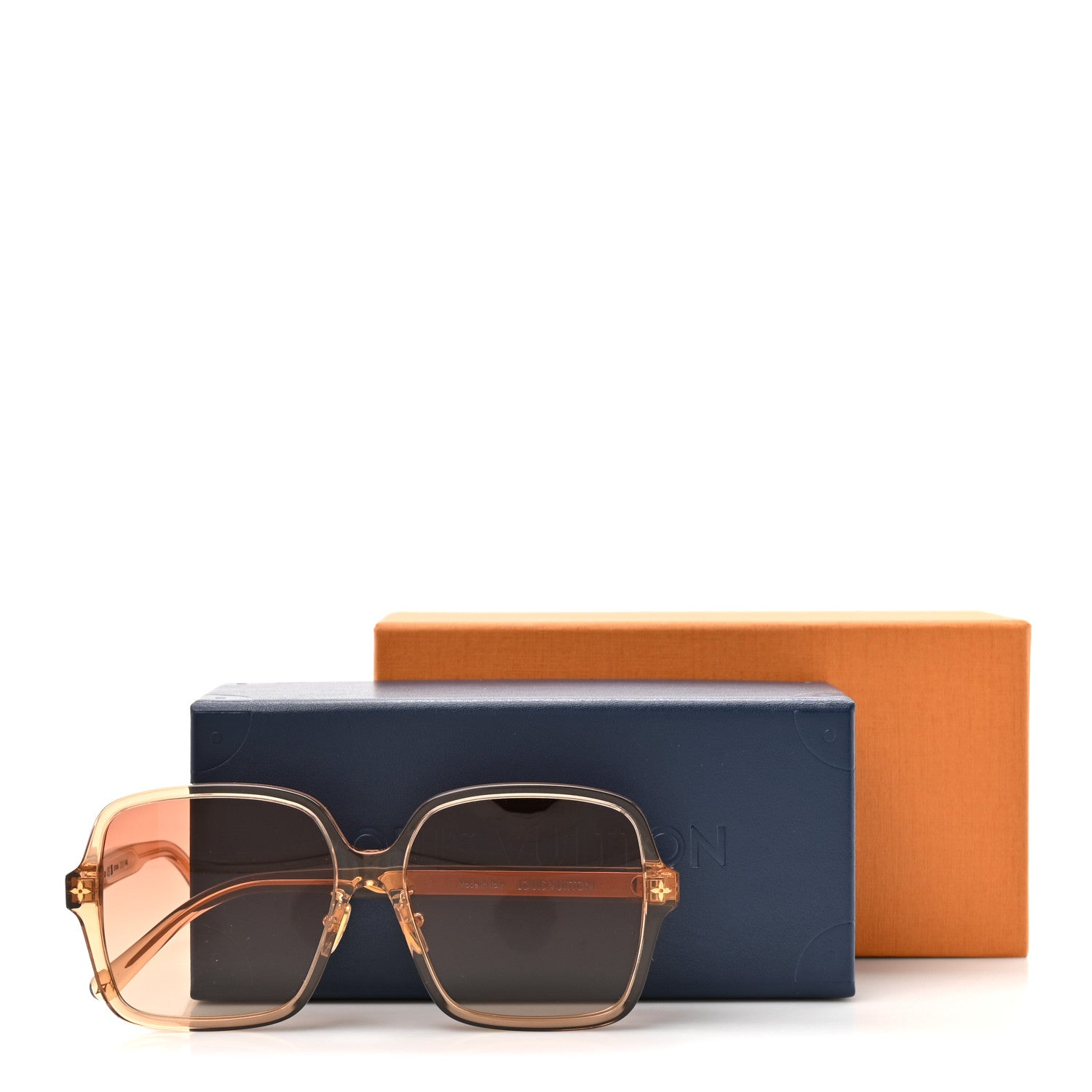 Louis Vuitton Acetate Aura Square Sunglasses Z3045E Ambre 7 of 7