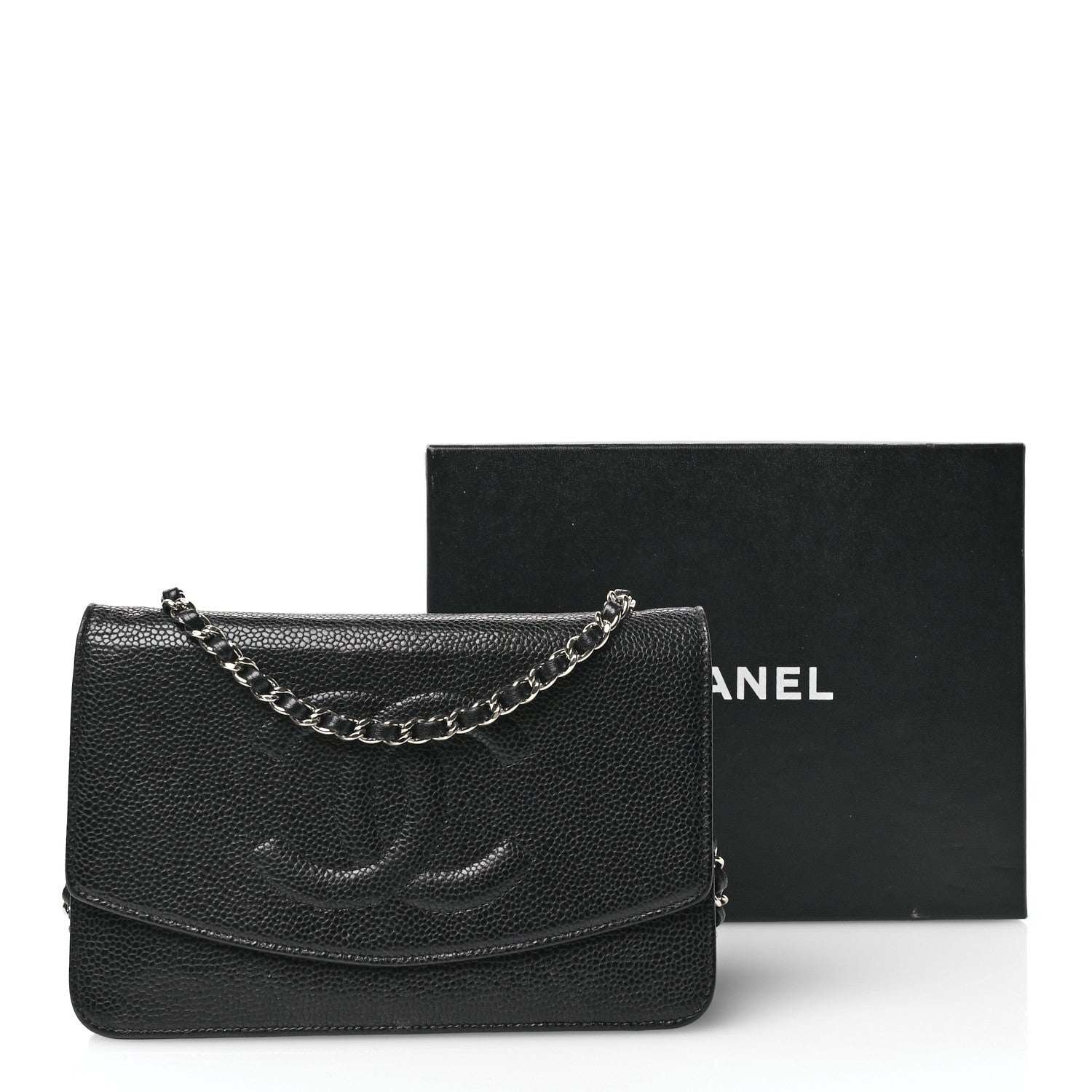 Chanel Caviar Timeless CC Wallet on Chain WOC Black 12 of 14