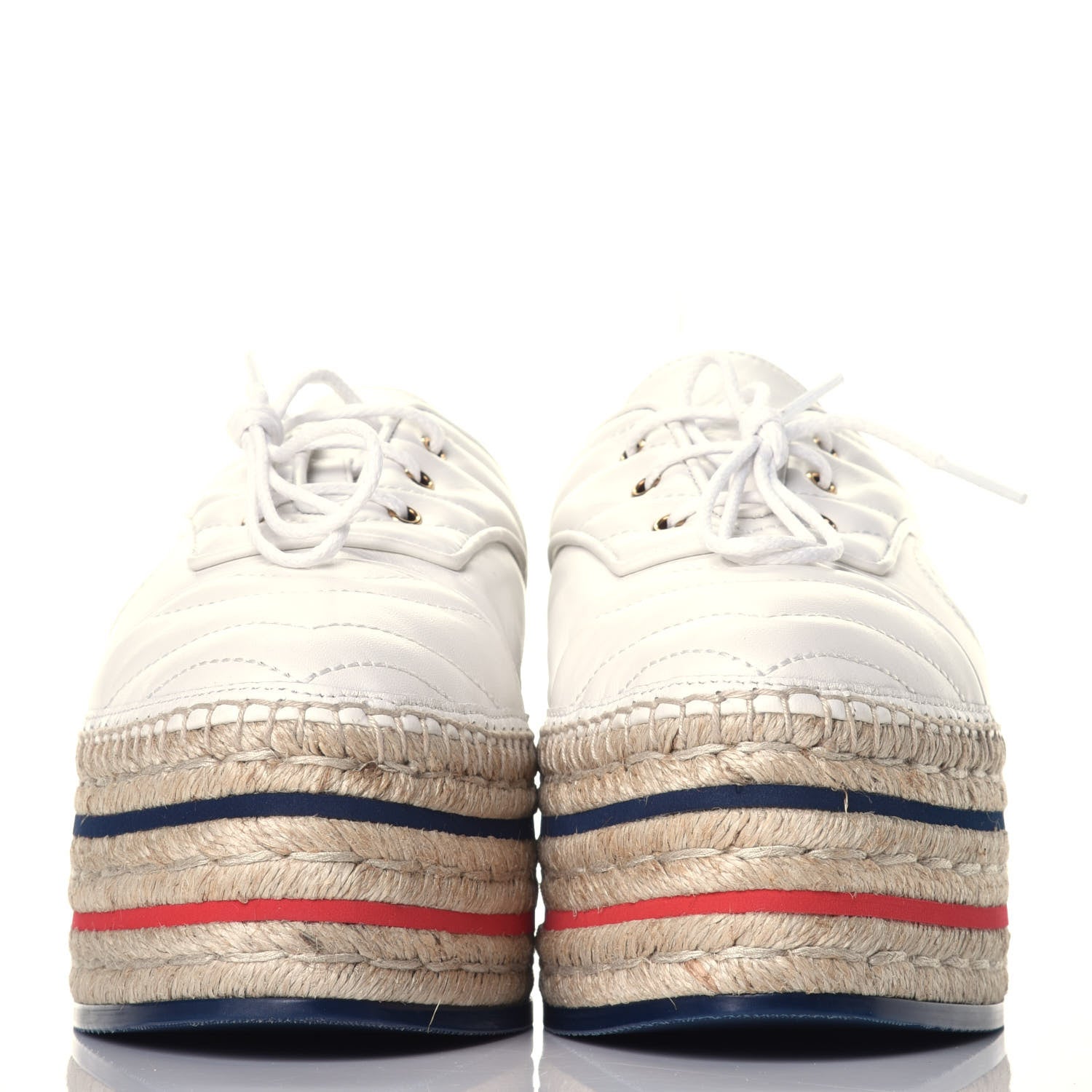 Gucci Nappa Matelasse GG Pilar Flatform Lace-Up Espadrilles 39 Great White 2 of 9