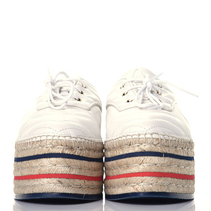Gucci Nappa Matelasse GG Pilar Flatform Lace-Up Espadrilles 39 Great White 2 of 9