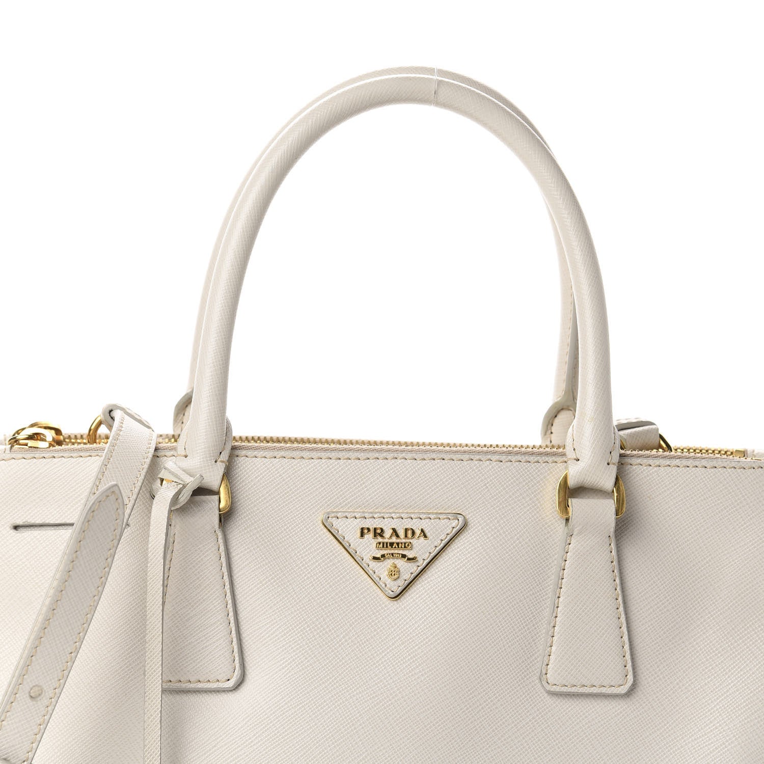 Prada Saffiano Small Galleria Double Zip Tote Talco 13 of 13
