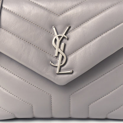 Saint Laurent Calfskin Y Quilted Monogram Small Loulou Chain Satchel Granite 9 of 11