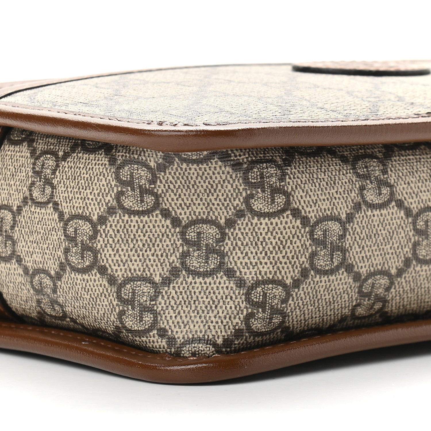 Gucci GG Supreme Monogram Azalea Calfskin Mini Retro Interlocking G Shoulder Bag Beige Ebony Brown Sugar 8 of 9