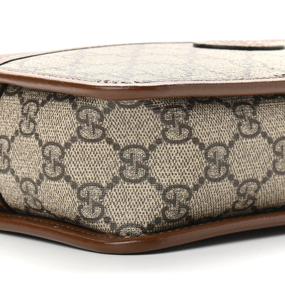 Gucci GG Supreme Monogram Azalea Calfskin Mini Retro Interlocking G Shoulder Bag Beige Ebony Brown Sugar 8 of 9