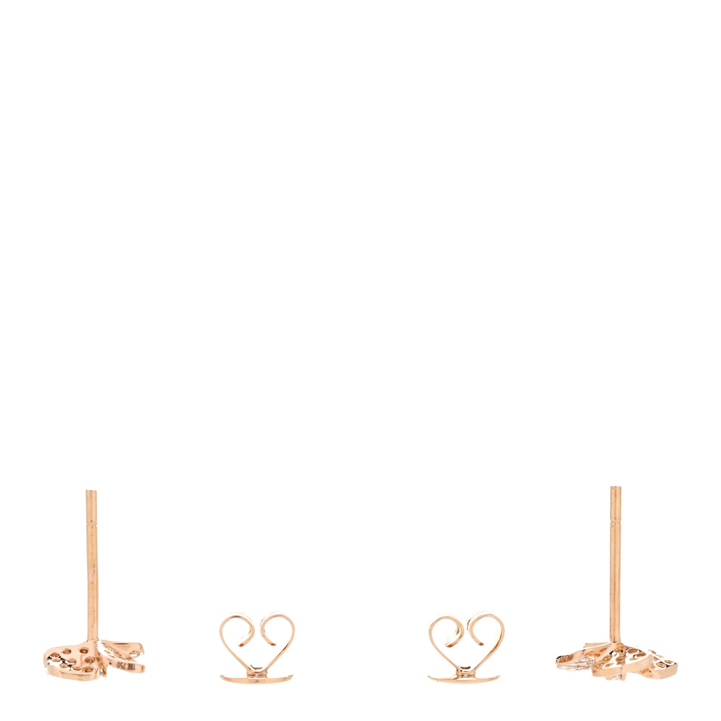18K Rose Gold Diamond Flower Stud Earrings