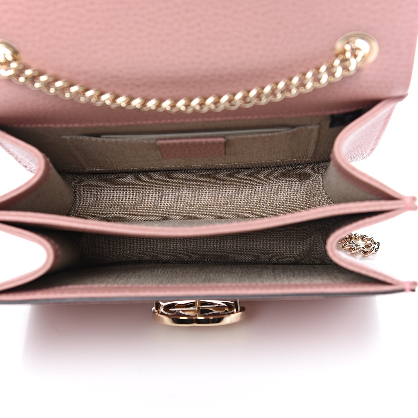 Dollar Calfskin Small Interlocking G Shoulder Bag Soft Pink