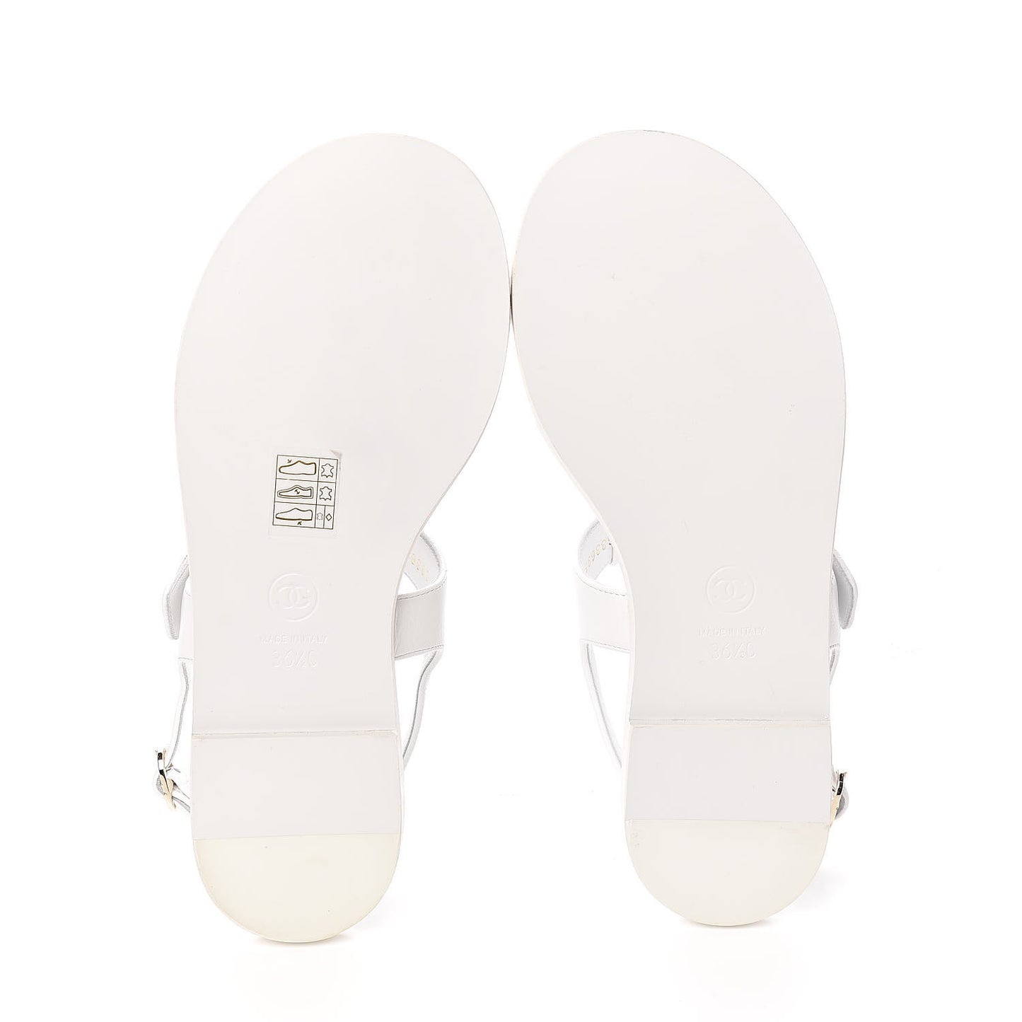 Lambskin CC Thong Sandals 36.5 White