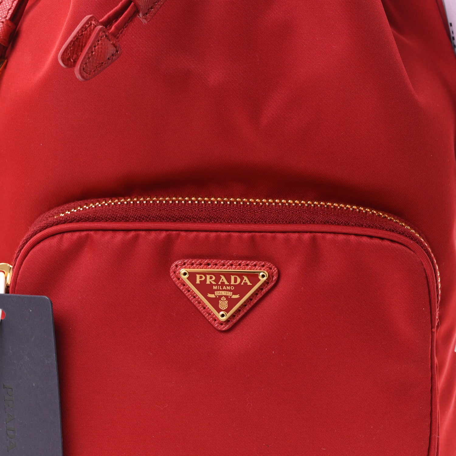 Prada Nylon Vela Saffiano Mini Bucket Crossbody Bag Fuoco 8 of 10