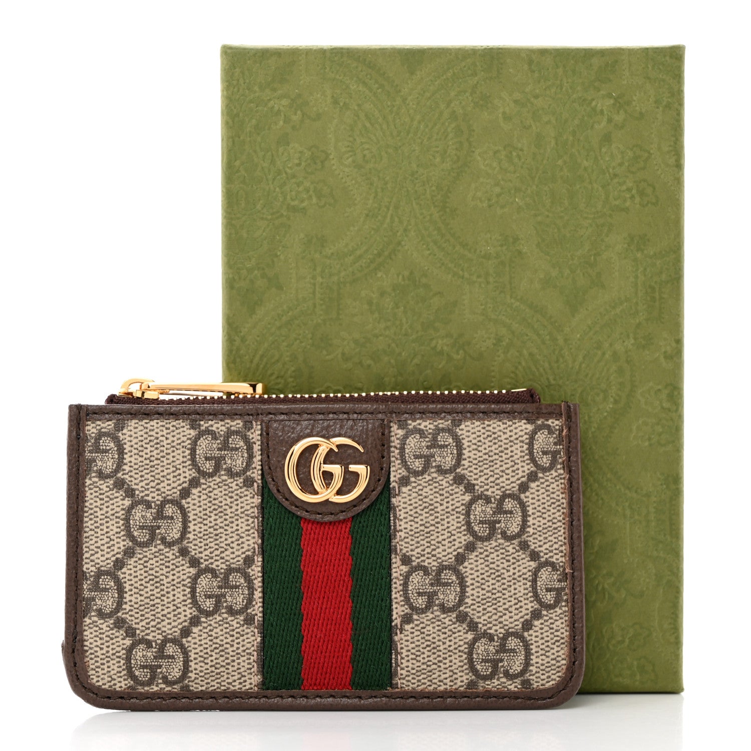 Gucci GG Supreme Monogram Web Ophidia Zip Card Case Brown 11 of 11