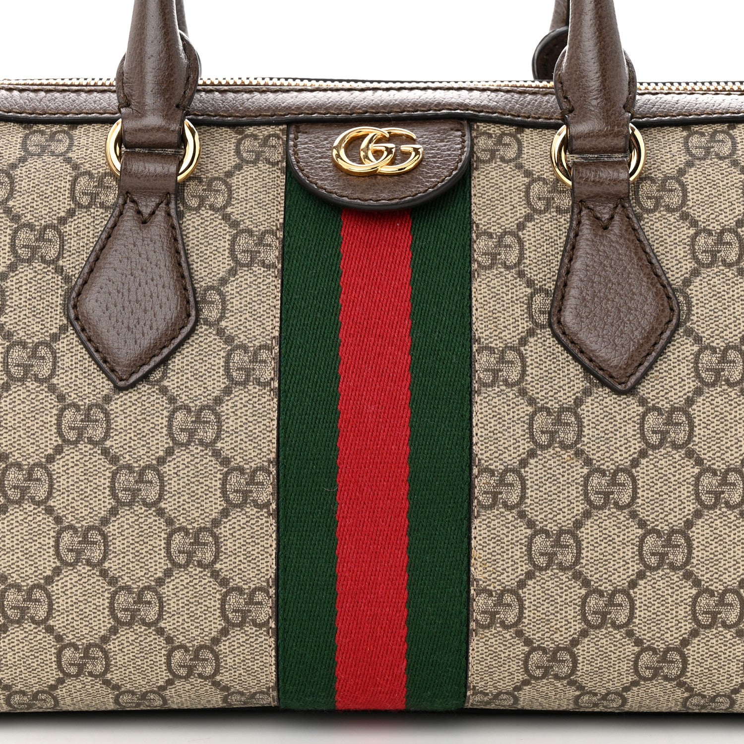 Gucci GG Supreme Monogram Web Medium Ophidia Boston Brown 8 of 11