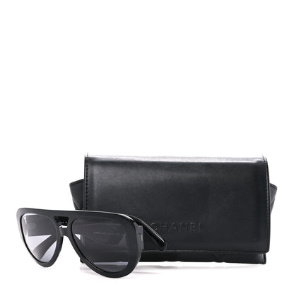Chanel Resin Crystal Polarized Sunglasses 5423-B Black 8 of 8